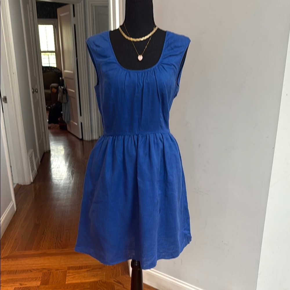 J. Crew Blue Linen Mini Dress